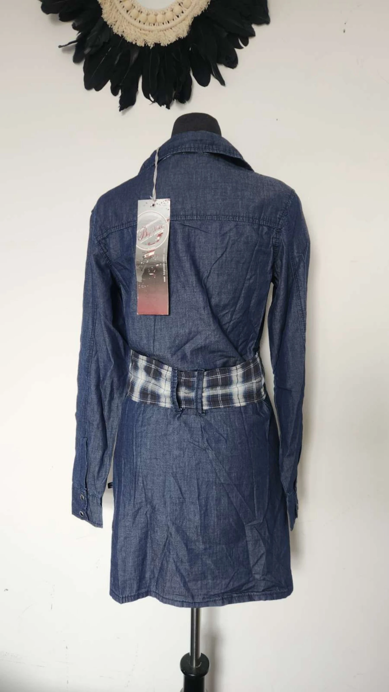 Stijlvolle vloeiende denim overhemdjurk ●Maat S●🌸 Nieuw met label – photo 6